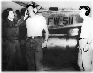 Fitting hearing protection on the flight line